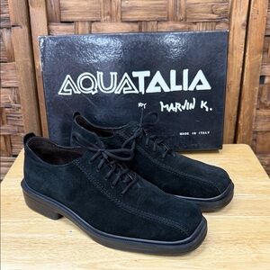 Aquatalia Men's Dark Suede Oxfords